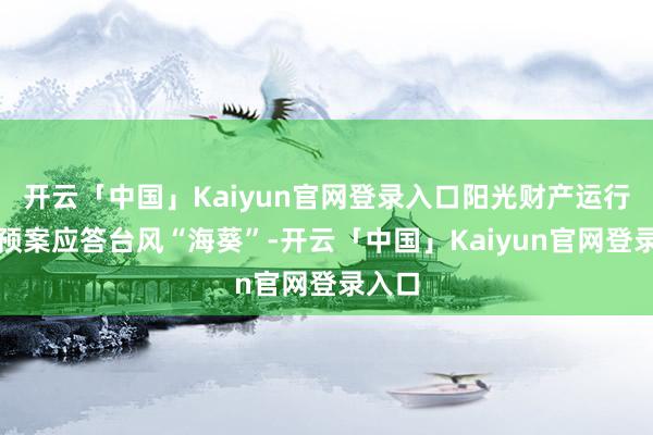 开云「中国」Kaiyun官网登录入口阳光财产运行救急预案应答台风“海葵”-开云「中国」Kaiyun官网登录入口