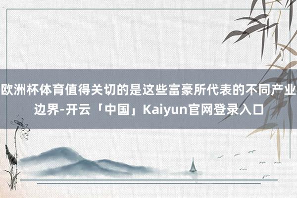 欧洲杯体育值得关切的是这些富豪所代表的不同产业边界-开云「中国」Kaiyun官网登录入口