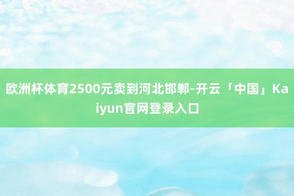 欧洲杯体育2500元卖到河北邯郸-开云「中国」Kaiyun官网登录入口