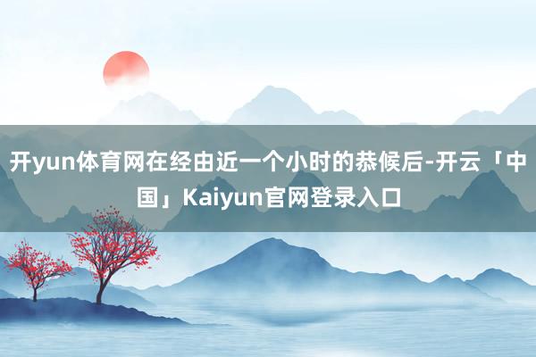 开yun体育网在经由近一个小时的恭候后-开云「中国」Kaiyun官网登录入口