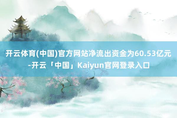 开云体育(中国)官方网站净流出资金为60.53亿元-开云「中国」Kaiyun官网登录入口