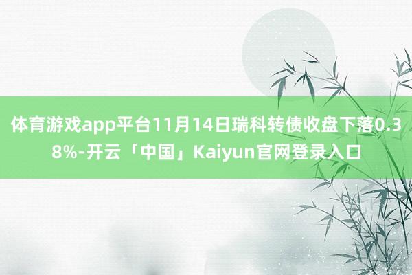 体育游戏app平台11月14日瑞科转债收盘下落0.38%-开云「中国」Kaiyun官网登录入口